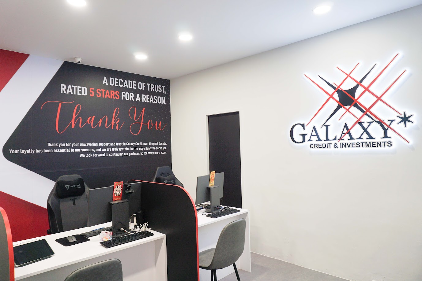 Interior of our Ang Mo Kio central money lender office when viewed from the front door